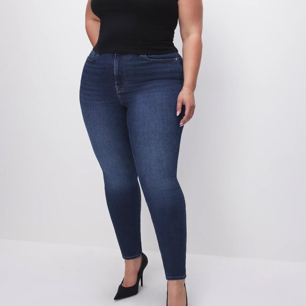 GOOD AMERICAN Good Waist Dark Jeans (new in pkg)